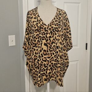 CLEARANCE! JODIFL Leopard Print V-Neck Blouse